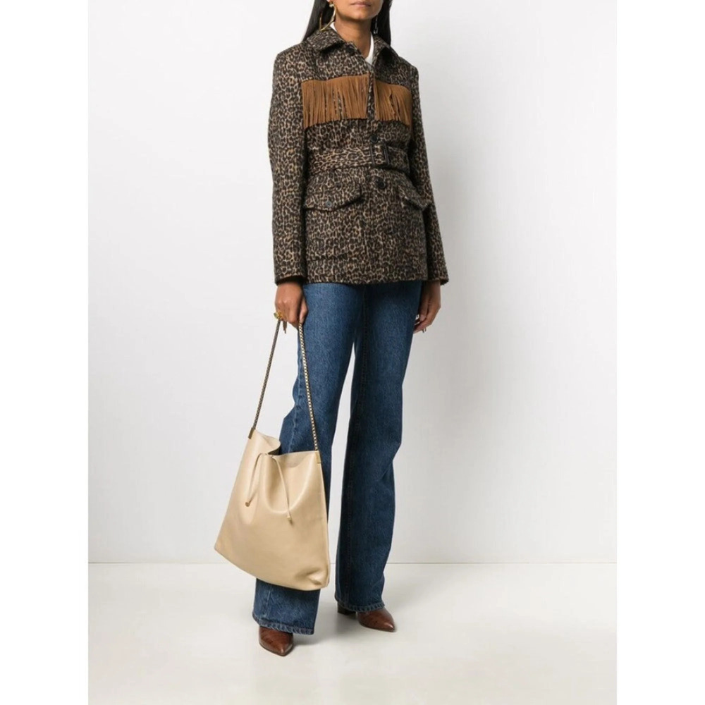 Saint Laurent Suzanne Beige Calfskin Leather Chain Hobo - Picture 2 of 8